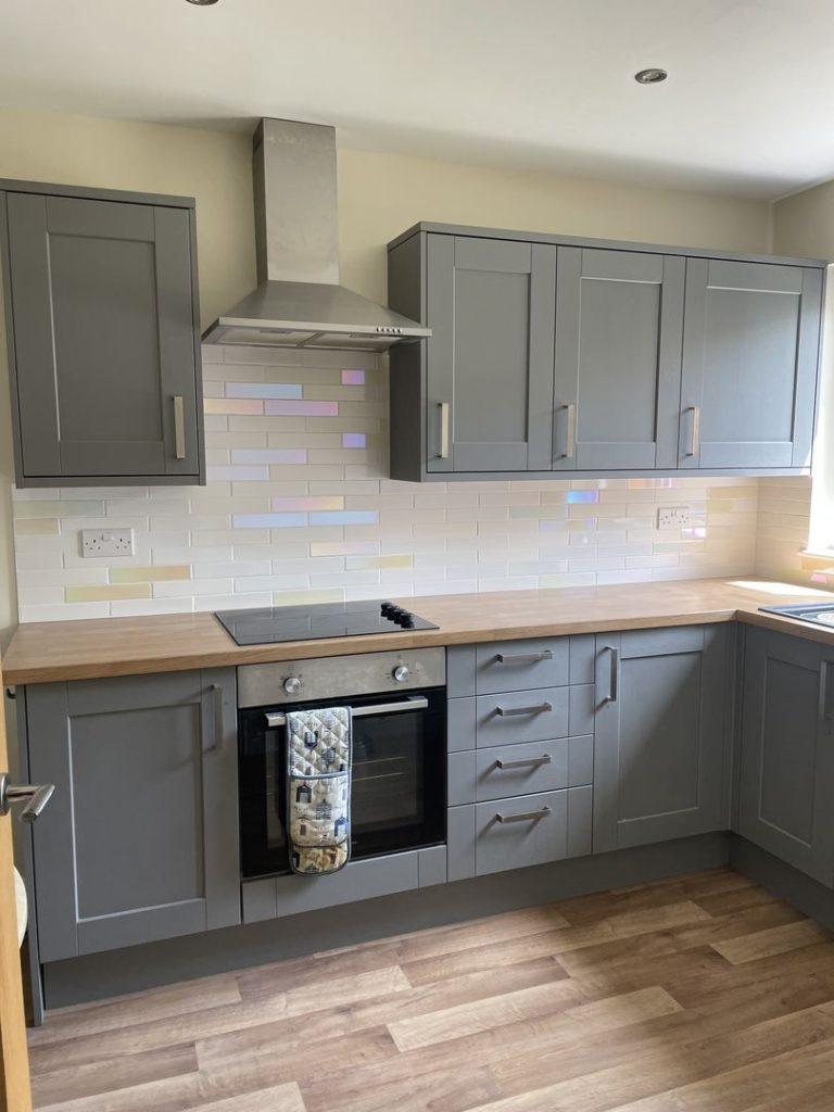 Grey Kitchen With Laminate Flooring
