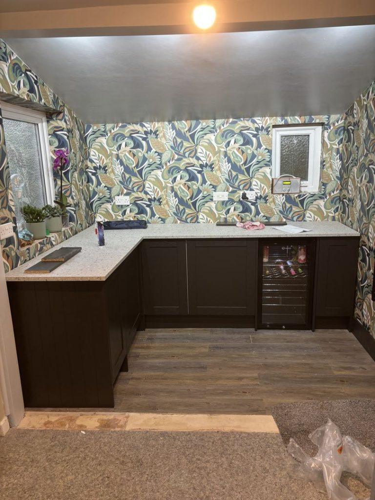 Kitchen With Floral Wallpaper